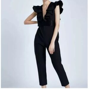ZARA AW19 BLACK JUMPSUIT W RUFFLES 8758/413 NWT SIZE XS